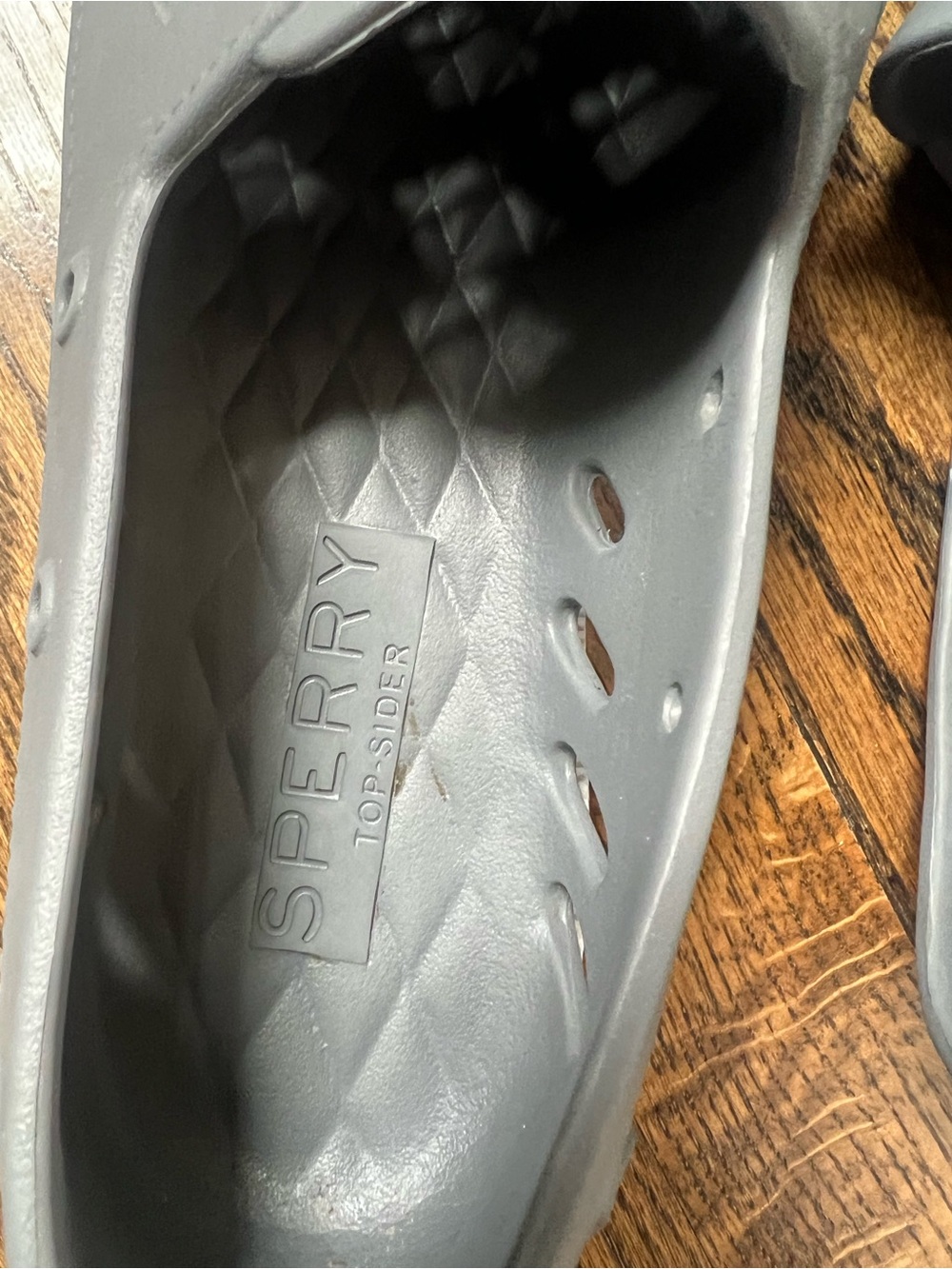 Sperry Men's Gray Slip-On Perforated Boat Shoes - Picture 7 of 11